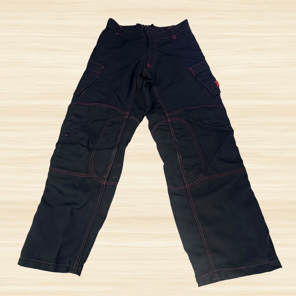 Thor MX Ride Motocross Racing Pants Vtg  Black Red Padded Dirt Bike Off Road 34